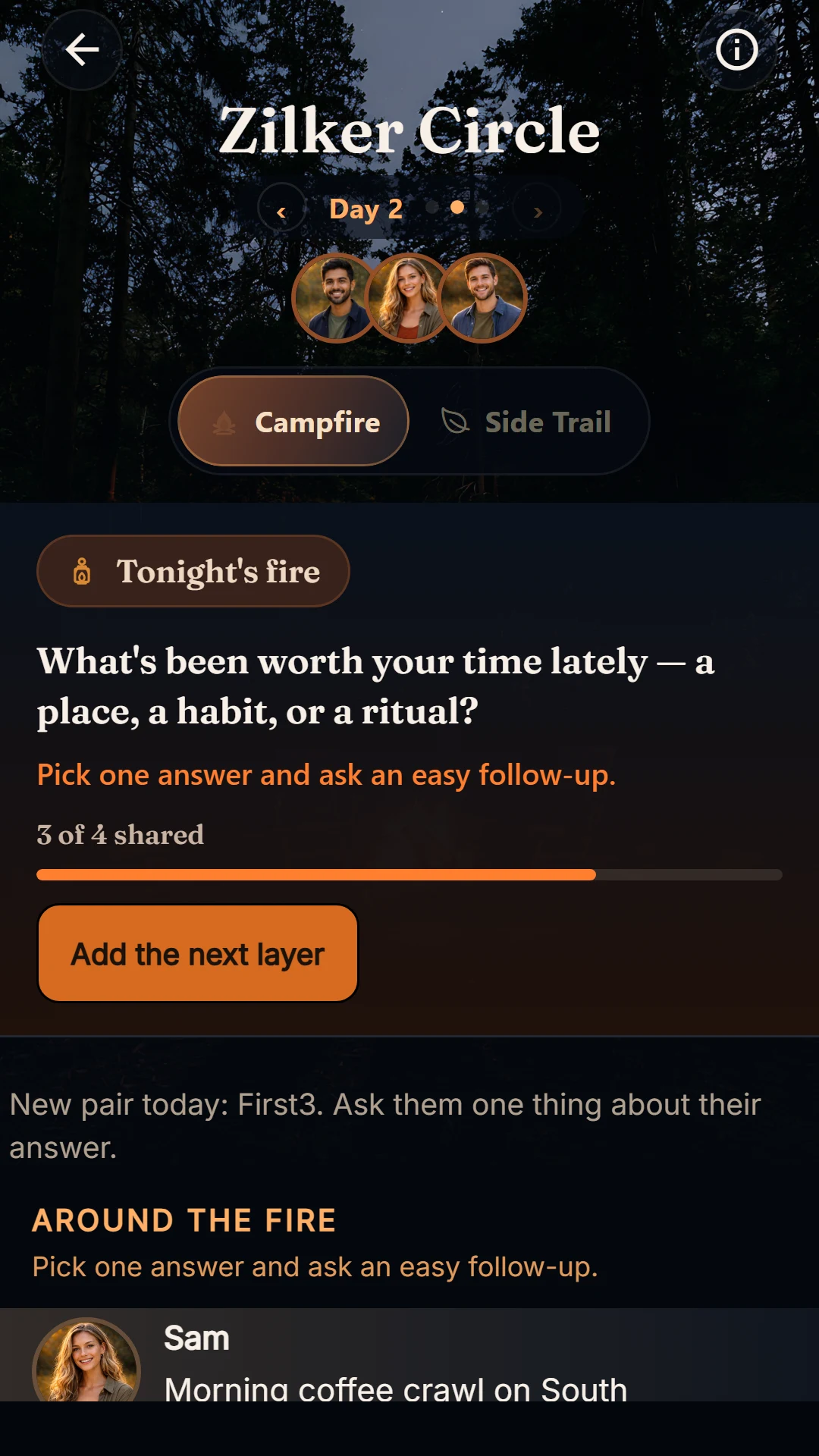 Kynward Circle Campfire — tonight’s prompt under the stars